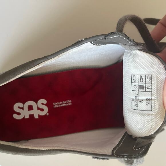 SAS 'Marnie' Women's 8.5N Lace Up Comfort Sneaker Gray Leather Walking Shoe - Picture 5 of 7